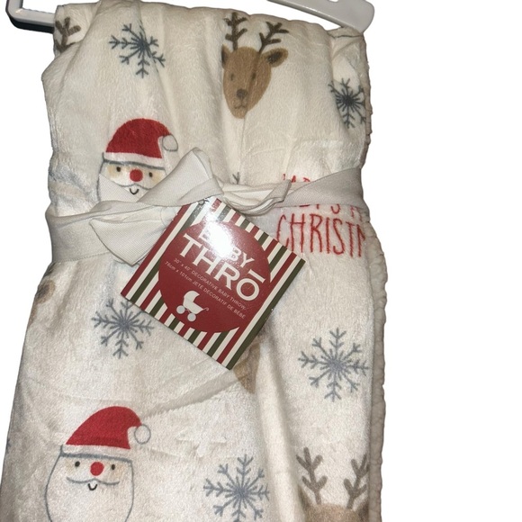 Baby’s First Christmas Throw by Baby-THRO, reindeer, snowflakes, Santa Micromink - Picture 2 of 3